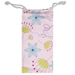 Pretty Summer Garden Floral Bird Pink Seamless Pattern Jewelry Bag Back