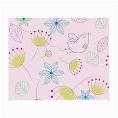 Pretty Summer Garden Floral Bird Pink Seamless Pattern Small Glasses Cloth (2-side) by Nexatart