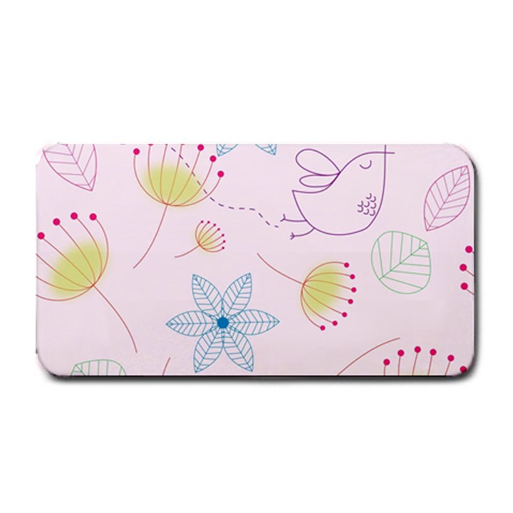 Pretty Summer Garden Floral Bird Pink Seamless Pattern Medium Bar Mats