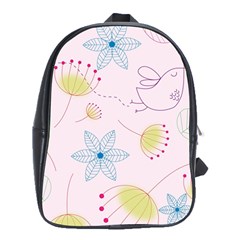 Pretty Summer Garden Floral Bird Pink Seamless Pattern School Bags (xl)  by Nexatart