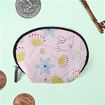 Pretty Summer Garden Floral Bird Pink Seamless Pattern Accessory Pouches (Small)  Back