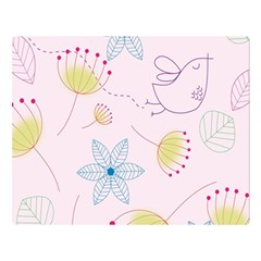 Pretty Summer Garden Floral Bird Pink Seamless Pattern Double Sided Flano Blanket (large)  by Nexatart