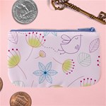 Pretty Summer Garden Floral Bird Pink Seamless Pattern Large Coin Purse Back