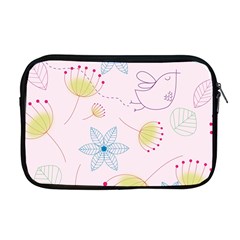 Pretty Summer Garden Floral Bird Pink Seamless Pattern Apple Macbook Pro 17  Zipper Case by Nexatart