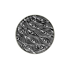 Digitally Created Peacock Feather Pattern In Black And White Hat Clip Ball Marker (4 Pack) by Nexatart