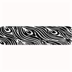 Digitally Created Peacock Feather Pattern In Black And White Large Bar Mats by Nexatart