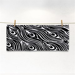 Digitally Created Peacock Feather Pattern In Black And White Cosmetic Storage Cases by Nexatart