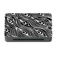 Digitally Created Peacock Feather Pattern In Black And White Memory Card Reader With Cf by Nexatart