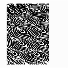 Digitally Created Peacock Feather Pattern In Black And White Small Garden Flag (two Sides) by Nexatart