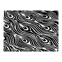 Digitally Created Peacock Feather Pattern In Black And White Double Sided Flano Blanket (mini)  by Nexatart