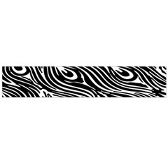 Digitally Created Peacock Feather Pattern In Black And White Flano Scarf (large) by Nexatart