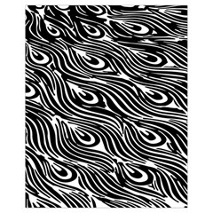 Digitally Created Peacock Feather Pattern In Black And White Drawstring Bag (small) by Nexatart