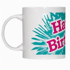 Happy Brithday Typographic Design White Mugs by dflcprints