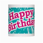 Happy Brithday Typographic Design White Mugs Center