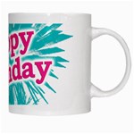 Happy Brithday Typographic Design White Mugs Right