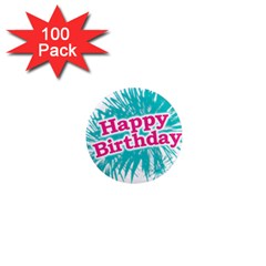 Happy Brithday Typographic Design 1  Mini Magnets (100 Pack)  by dflcprints