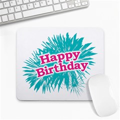 Happy Brithday Typographic Design Large Mousepads by dflcprints