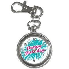 Happy Brithday Typographic Design Key Chain Watches by dflcprints