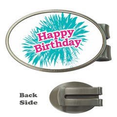 Happy Brithday Typographic Design Money Clips (oval)  by dflcprints