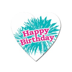 Happy Brithday Typographic Design Heart Magnet by dflcprints