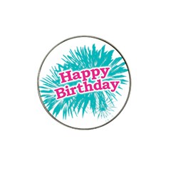 Happy Brithday Typographic Design Hat Clip Ball Marker by dflcprints