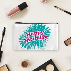 Happy Brithday Typographic Design Cosmetic Bag (small)  by dflcprints