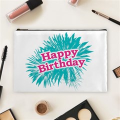 Happy Brithday Typographic Design Cosmetic Bag (large)  by dflcprints