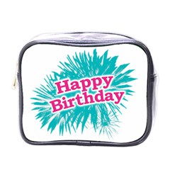 Happy Brithday Typographic Design Mini Toiletries Bags by dflcprints