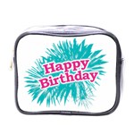 Happy Brithday Typographic Design Mini Toiletries Bags Front