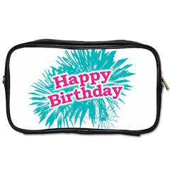 Happy Brithday Typographic Design Toiletries Bags by dflcprints