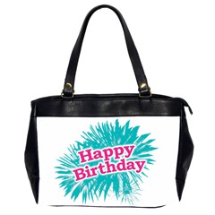 Happy Brithday Typographic Design Office Handbags (2 Sides)  by dflcprints