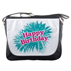 Happy Brithday Typographic Design Messenger Bags by dflcprints