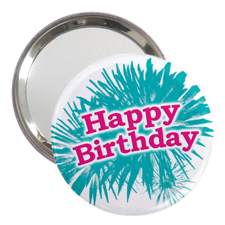 Happy Brithday Typographic Design 3  Handbag Mirrors