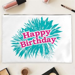 Happy Brithday Typographic Design Cosmetic Bag (xxl)  by dflcprints