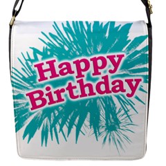 Happy Brithday Typographic Design Flap Messenger Bag (s) by dflcprints