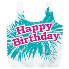 Happy Brithday Typographic Design Full Print Recycle Bags (l)  by dflcprints