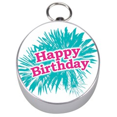 Happy Brithday Typographic Design Silver Compasses by dflcprints