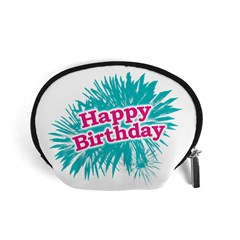 Happy Brithday Typographic Design Accessory Pouches (small)  by dflcprints