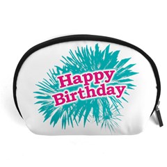 Happy Brithday Typographic Design Accessory Pouches (large)  by dflcprints