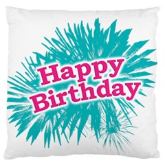 Happy Brithday Typographic Design Large Flano Cushion Case (one Side) by dflcprints