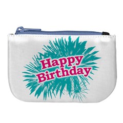 Happy Brithday Typographic Design Large Coin Purse by dflcprints