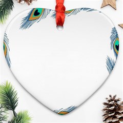 Beautiful Frame Made Up Of Blue Peacock Feathers Ornament (Heart)