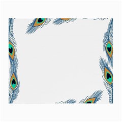 Beautiful Frame Made Up Of Blue Peacock Feathers Small Glasses Cloth (2-side) by Nexatart