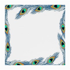 Beautiful Frame Made Up Of Blue Peacock Feathers Medium Glasses Cloth by Nexatart