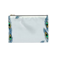 Beautiful Frame Made Up Of Blue Peacock Feathers Cosmetic Bag (Medium) 