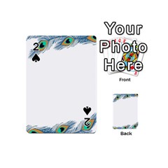 Beautiful Frame Made Up Of Blue Peacock Feathers Playing Cards 54 (Mini) 