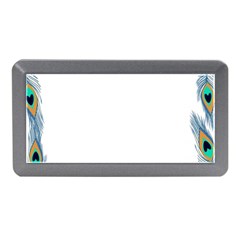 Beautiful Frame Made Up Of Blue Peacock Feathers Memory Card Reader (mini) by Nexatart