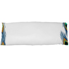 Beautiful Frame Made Up Of Blue Peacock Feathers Body Pillow Case Dakimakura (two Sides) by Nexatart