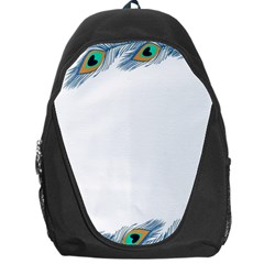 Beautiful Frame Made Up Of Blue Peacock Feathers Backpack Bag