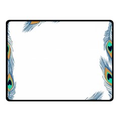 Beautiful Frame Made Up Of Blue Peacock Feathers Double Sided Fleece Blanket (small)  by Nexatart